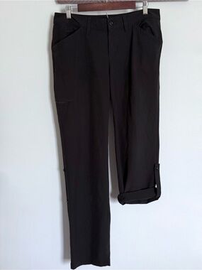 Eddie Bauer Black Mid Rise Straight Leg Convertible Roll Up Hiking Pants Size 10